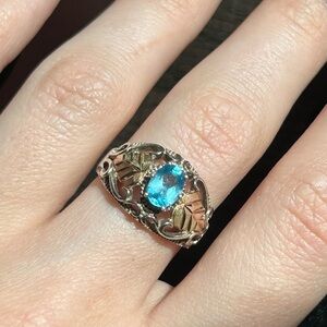 SOLD - Coleman Company Sterling Silver With Filigree Topaz Ring - SOLD